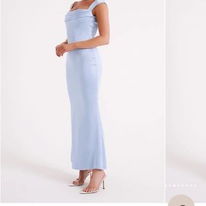 Meshki Backless Satin Maxi Dress